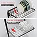 Hanging Dish Drying Rack, Wall Mounted Dish Rack Kitchen, 2 Tier Plate Organizer Wall Mount, Stainless Steel Dish Drainer Storage Shelf with Drainboard, Cutlery Holder, Black, Ajustable Height (16