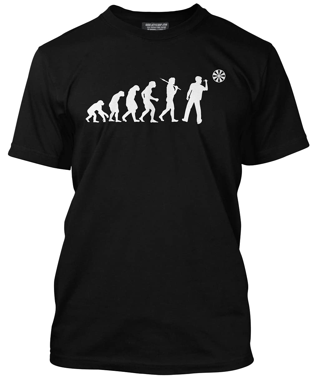 Hotscamp Men's Black Evolution Of Darts Unisex T-Shirt - XX-Large