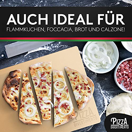 Pizza Divertimento - DAS ORIGINAL - Pizzastein für Backofen & Gasgrill – Vergleich.org ausgezeichnet - Pizza Stein aus… - Image 6