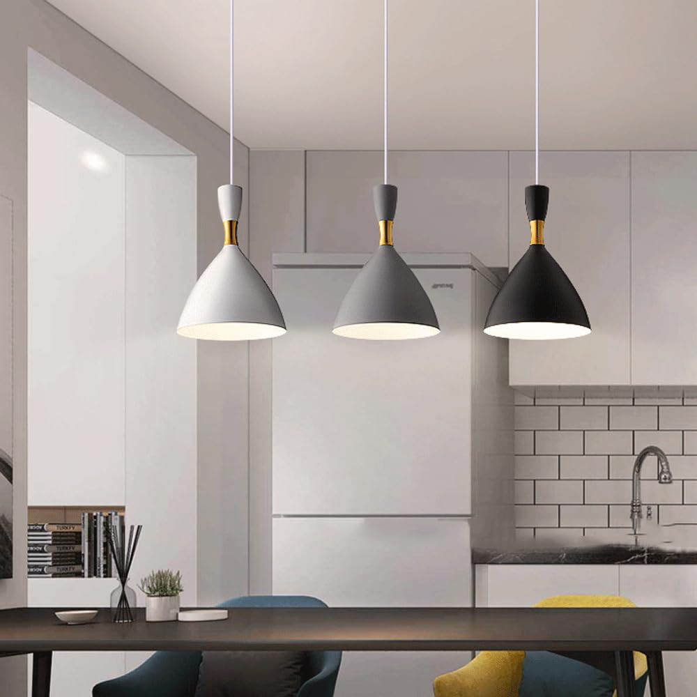 Lámpara Colgante de un Solo Cabezal con Fuente de luz E14, lámpara de Hierro de Estilo Industrial Moderno, Accesorios de iluminación de Techo, Colgante de decoración para Sala de Estar, Comedor y Bar