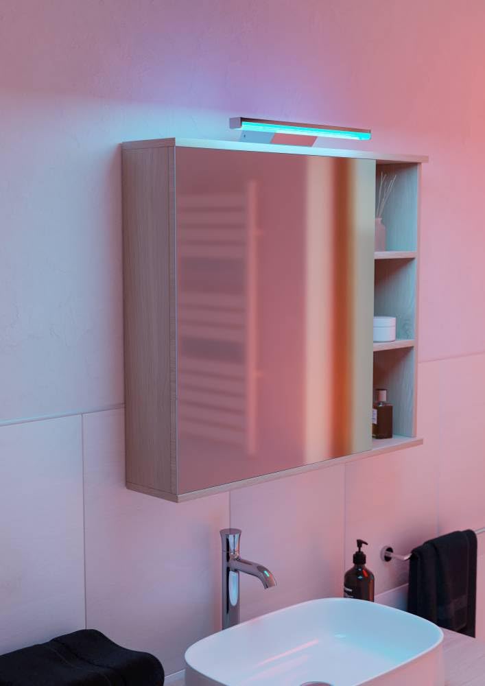 EGLO Connect.z Smart-Home LED Spiegelleuchte Regello-Z, L 60 cm, ZigBee | App und Sprachsteuerung Alexa, Lichtfarbe einstellbar (warmweiß-kaltweiß), RGB, dimmbar, Bad Wandlampe, silber, IP44