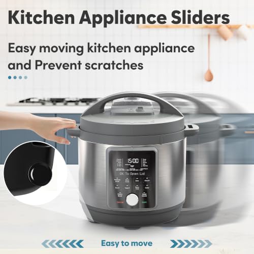 Image of 16PCS Appliance Sliders for Kitchen Black,Self-Adhesive Small Kitchen Appliance Slider Hacks Easy to MovIing & Space Saving Must Have Gadgets Mixer Accessories for countertop