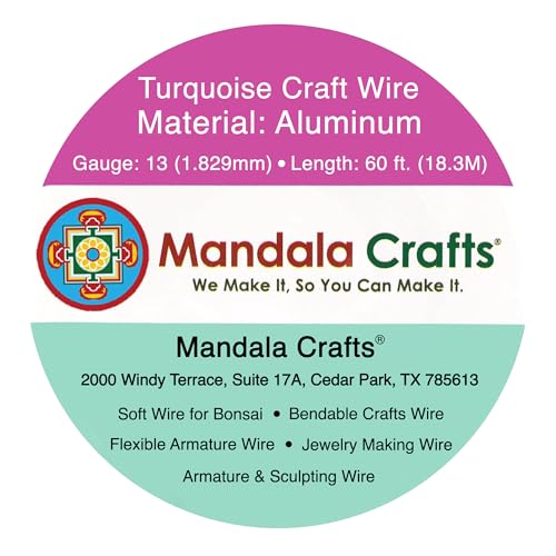 Image of Mandala Crafts 13 Gauge True Blue Anodized Aluminum Craft Wire, 60 FT | Colored, Flexible, Bendable, for Bonsai, Armature, Sculpting, Wire Wrapping, Jewelry Making, Weather & Tarnish Resistant