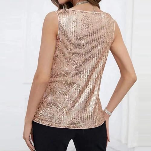 Haut à paillettes scintillant et fluide doté d'un décolleté en V moderne