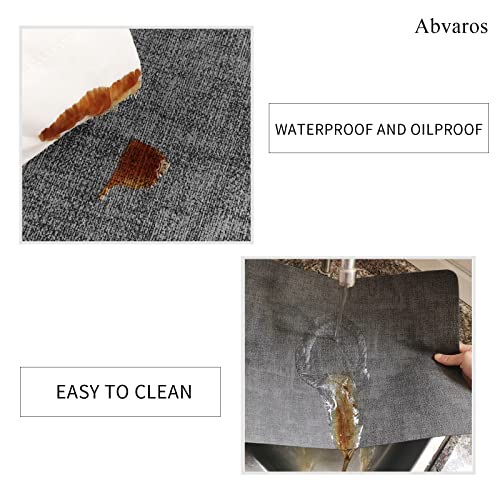 Abvaros Faux Leather Placemats Set Of 6，Heat Resistant Waterproof Washable Pu Table Coffee Mats，Easy To Wipe Clean Anti-Slip Place Mats For Dinner Table，16.9"X11.8" (Dark Gray) #TOP2