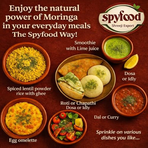 Image of SPYFOOD Organic Moringa Powder 300g - From Pure Drumstick Leaves, Natural Energy Booster, Supports Stamina & Vitality, Rich in Vitamins & Minerals Superfood