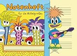 Süßes Notenheft für kleine und große Kinder | Große Linien: Mit 4 Systemen pro Blatt | A5 Querformat | 68 Seiten: Mit dem angenehmen cremefarbigen Papierton