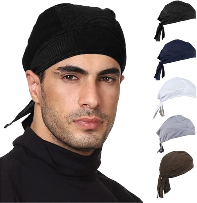 bismaadh 5 Pack Head Wrap Skull Cap for Men & Women - Sweat Wicking Hemet Liner Beanie Bandana Fishing Outdoor Activity Multicolour-picture-31