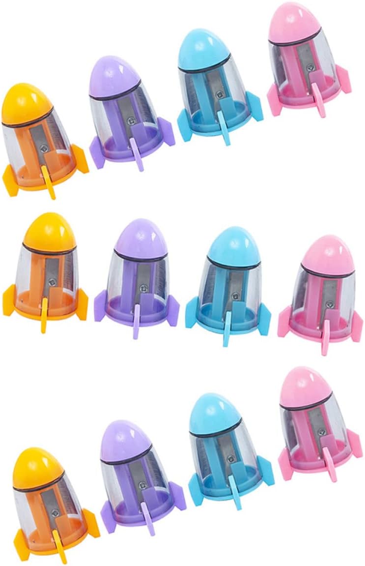 Spacecraft Single Hole Pencil Sharpener Set, 12 Pack for Students