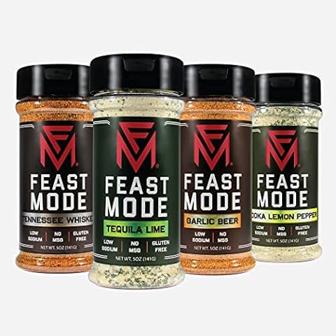 Mojo 4 Pack Blends - Feast Mode Flavors - Low Sodium , No MSG , Gluten Free , All Natural , Meal Prep Seasoning Cover