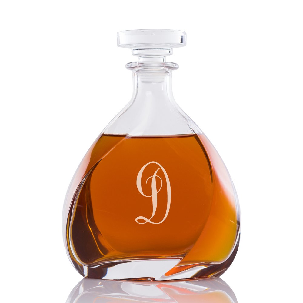 Abby Smith Lavish Style Initial Engraved Liszt Decanter, Letter D