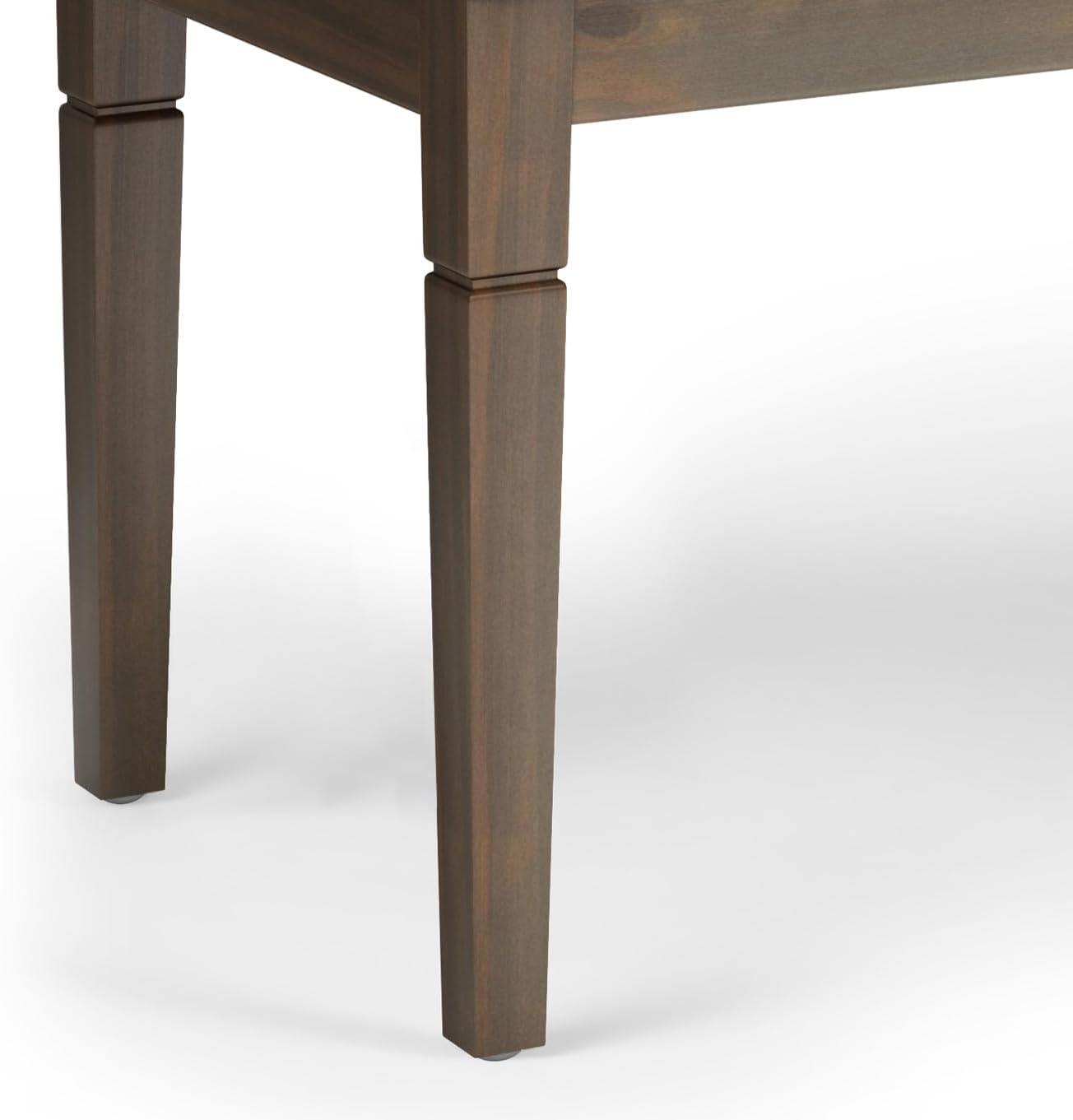 Distressed Brown Faux Leather Tufted Ottoman Bench