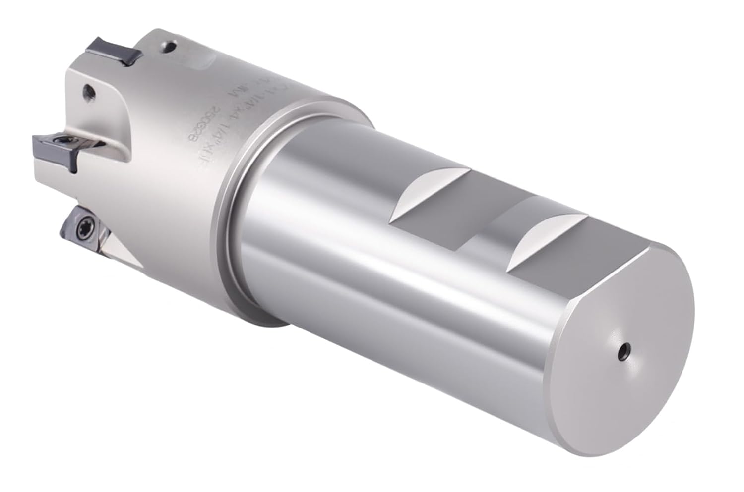 Accusize Industrial Tools 1-1/2" High Feed Indexable End Mill, 1-1/4" Shank, 6 Flutes, with LNMU030312R-JM Inserts, Carbide, TiAlN Coated, HFEM-2112