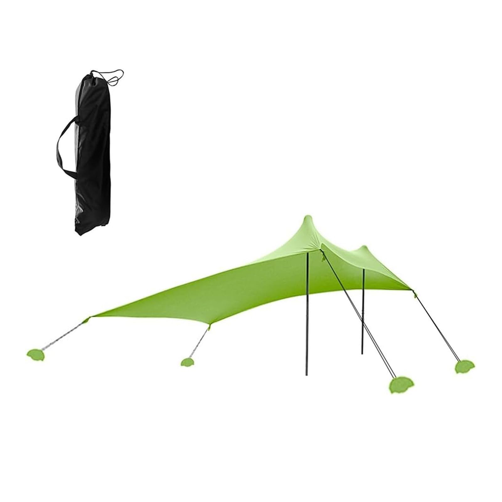 Beach Tent Sun Shelter, Beach Tent with Sandbag Anchors Portable Beach Tent for Beach, Hiking, Camping, Backyards, Lawn (Green)
