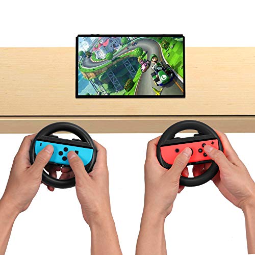 eSynic 3 en 1 Raqueta de Tenis, Volante, Empuñadura, para Switch Accesorios Joy-Con para Mario Tennis Aces Juego Juego de Manijas para Controlador de Juegos para Switch Joy-Con-Negro