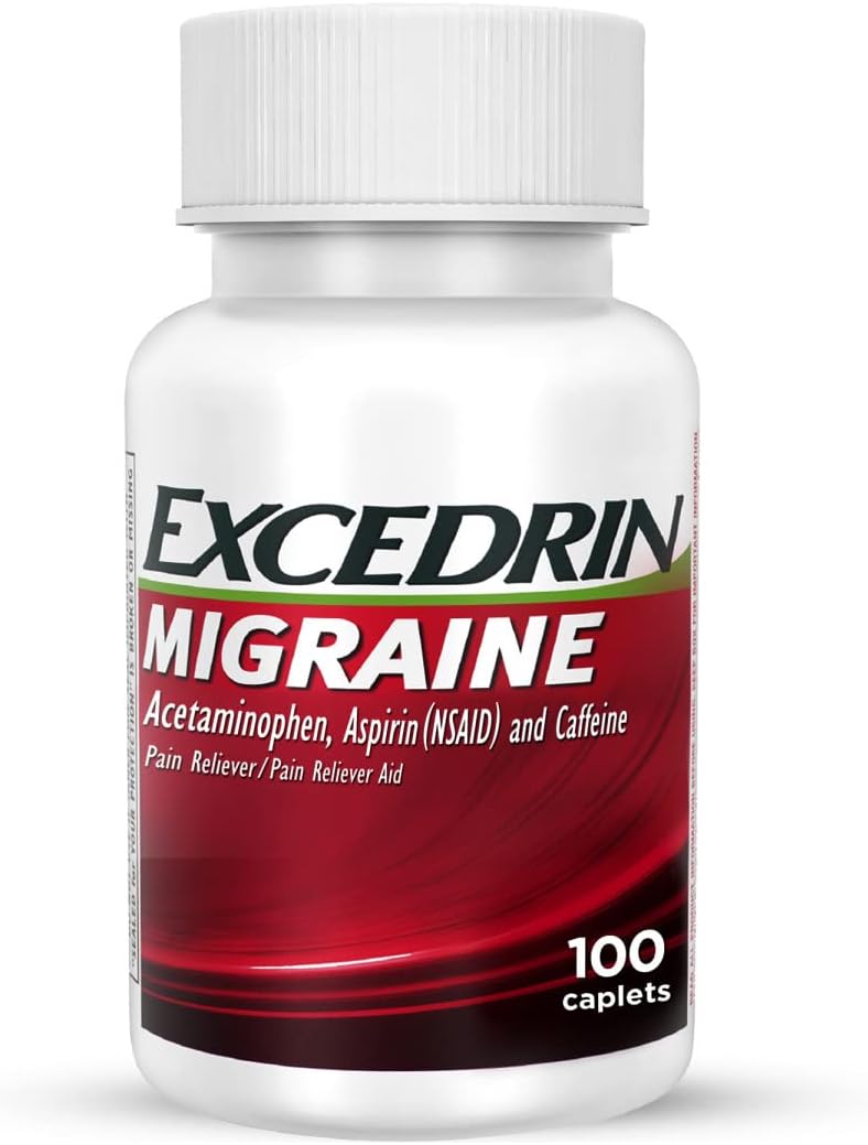 Excedrin Migraine Relief Caplets to Alleviate Migraine Symptoms - 100 Count