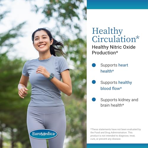 Image of EuroMedica Healthy Circulation - Dietary Supplement for Healthy Circulation Support - Healthy Blood Flow & Heart Function Aid - Non-GMO & Vegan Capsules - 30 Capsules (30 Servings)