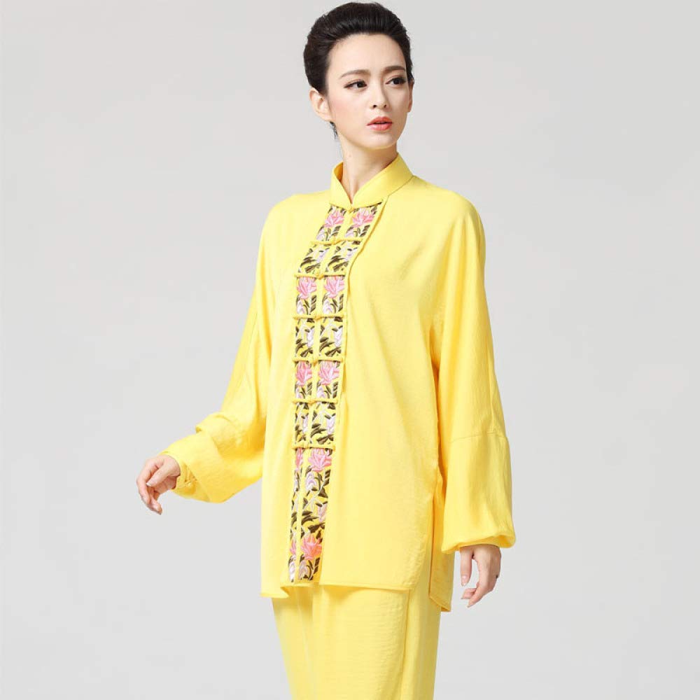 Costume de Tai Chi pour femme violet S en coton brodé Kung Fu