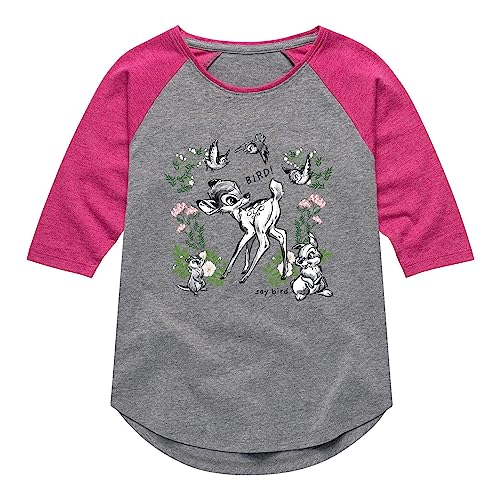 Disney Bambi - Say Bird - Toddler and Youth Girls Raglan Graphic T-Shirt