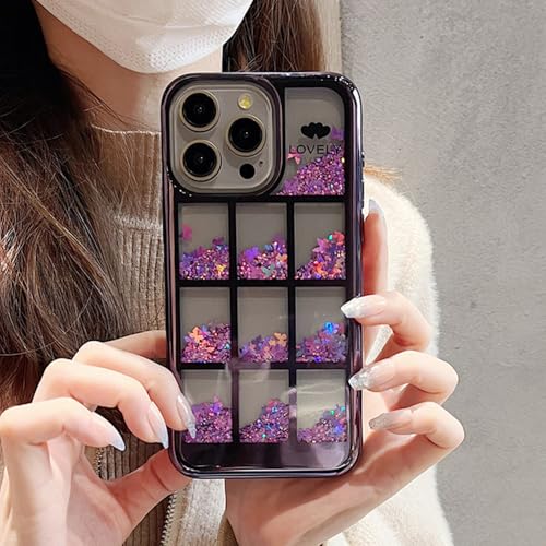 Coque iPhone 13 paillettes antichoc évite rayures housse violet luxe