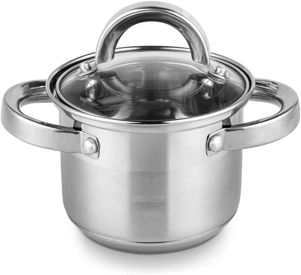 Steamer Stainless Steel Binaural Cooking Pots 12CM 1L Milk Pan Kitchen Articles Suitable for Induction Cooker Gas