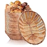 CEZOOWYEX Paquete de 16 cestas de regalo pequeñas de plástico, cesta ovalada de mimbre para fiestas, 9 x 6.5 x 2.48 pulgadas, cestas vacías para servir frutas y verduras para bodas, día de la madre,