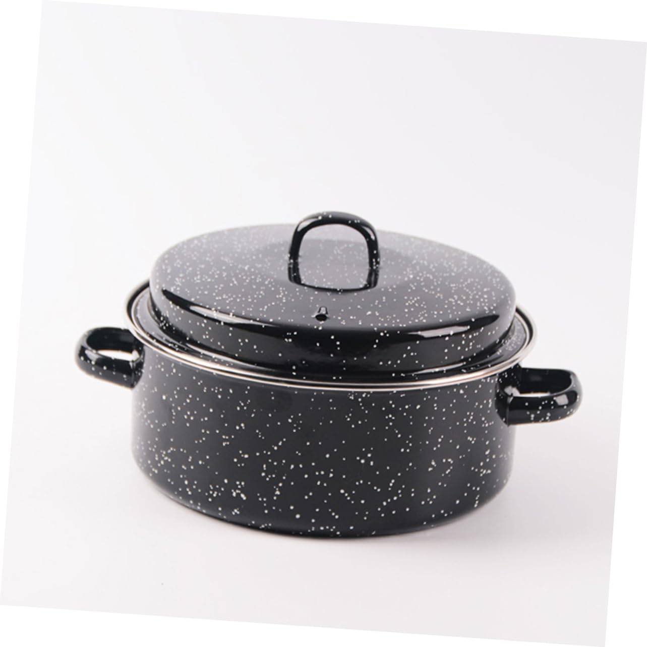 Sartén esmaltada con tapa, suministros de cocina versátiles para asar batatas, maíz y alitas de pollo para barbacoa y comidas familiares, seguro y diseño