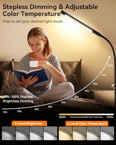 Pak Smart RGB Floor Lamp, LED Floor Lamp for Living Room, Modern Adjustable Gooseneck Standing Lamp with Music Sync, Scene Modes, Remote & Touch Control, Eye-Caring Reading Light for Bedroom Gaming — view 4