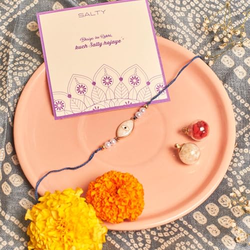 Image of Salty Rakhi for Brother & Bhaiya Bhabhi | Wrist Band Gift Pack for Sister, Bro, Bhaiya and Bhabhi | Bracelet for Men, Women | Fancy Jewellery Combo Gifts | Gift for Rakshabandhan | Traditional Rakhi Gift