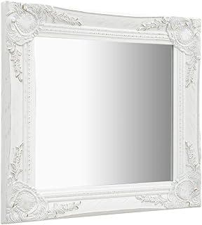 Comprar Espejo de Pared Estilo Barroco Espejos Decorativos de Pared para Dormitorio Baño Blanco 50 x 50 cm
