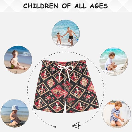 visesunny Summer Boy's Beach Shorts Poker Cube Queen Quick Dry Swim Trunks Baby Boy Bathing Suit with Pockets4