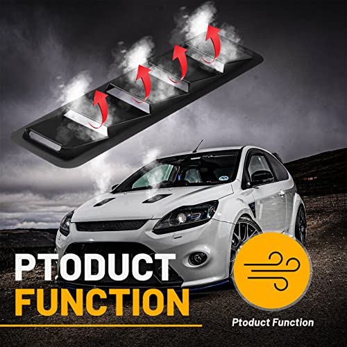 Plobeda Car Hood Vent Scoop Cold Air Flow Intake Fitment Bonnet Cover Hood Vent Fits For Rs Mk2 Universal Black #TOP3