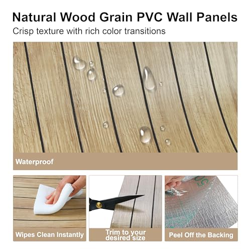 3d wood panel peel & stick wall paper deal - image 5