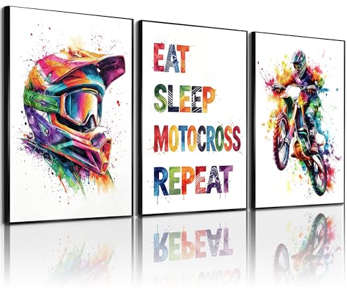 Image of Frimeeme Motocross Wall Art Poster, 12x16 in, Set of 3