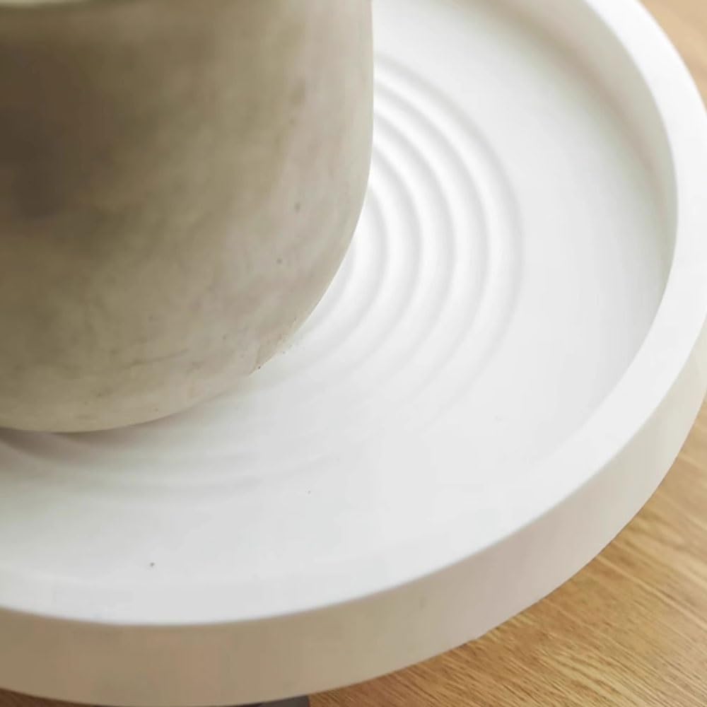 Bonsai Tisch Mobiles rundes Pflanztablett mit Rädern, Bonsai-Basis aus gehärtetem Kunststoff for den Innen- und Außenbereich präsentationsständer Bonsai(Grigio,Klein)