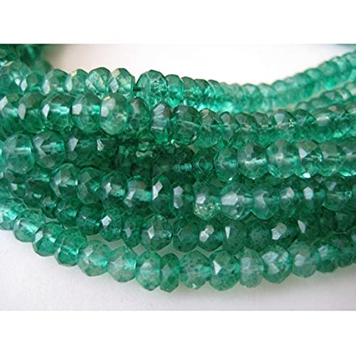 LKBEADS 10 żyłek cena hurtowa, powlekany kwarc koralik, kolor zielonego onyksu, mikro fasetowane koraliki Rondelle, koraliki 4 mm, każdy 35 cm