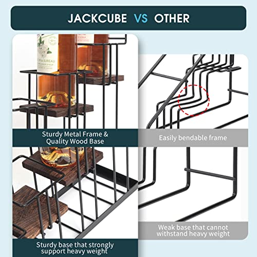 Coffee Syrup Organizer Rack, Rustic Wood and Metal Wire, 4-Tier Display Holder Coffee Station Bar Accessory for Syrup, Wine, Dressing Bottle Countertop Display Storage Stand for Kitchen - MK816A - Image 5