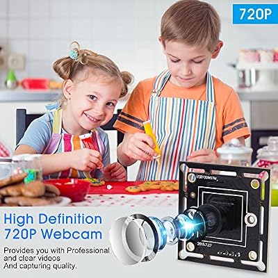 ELP Megapixel Super Mini 720p وحدة كاميرا USB زاوية واسعة مع 120 درجة M7 Lens HD Digital Embedded Webcam Board للكمبيوتر USB2.0 UVC Video PC Opencv Camera Module ، مع كابل 3.3 قدم / 1 متر للكمبيوتر المحمول