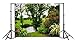 AOFOTO 7x5ft Beautiful Garden Landscape Backdrop Pond Tree Bushes Green Grass Photography Background Summer Colorful Botanical Plant Lawn Meadow Spring Grove Scenery Park Gardening Photo Studio Props