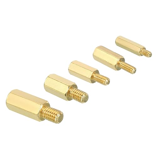 PATIKIL Tornillos de separación M2 M2.5 M3 M4 M5 Paquete de 50 separadores hexagonales de latón para placas base, cajas de computadoras, placas de