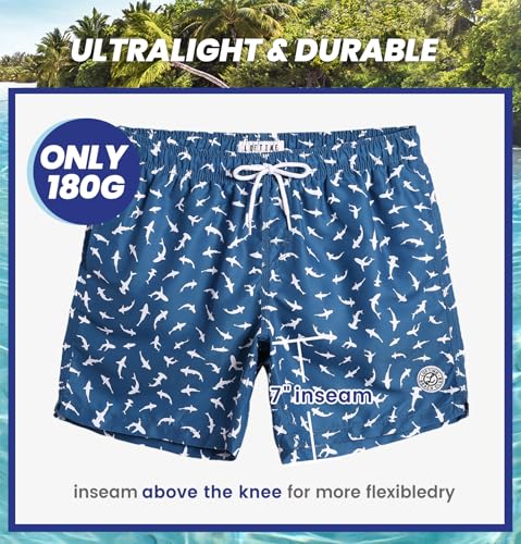 Image of maamgic Mens Slim Fit Swim Shorts Swim Trunks 7 inch Quick Dry Mens Bathing Suits with Mesh Lining