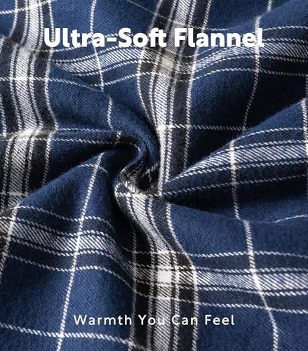 Image of DAVID ARCHY Men's Pajamas Set Flannel Pjs Sets Cotton Pajamas for Men | Ultra-Soft Loungewear Sets, Classic Plaid Sleepwear for Winter, Lounge Set with Roomy Pockets, Pijamas para Hombres