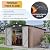 Aoxun 10x12FT Shed with Floor Galvanized Steel Outdoor Storage Shed (Brown)