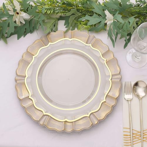Set de 6 platos cargadores plásticos redondos taupe 13 pulg. miniatura 7