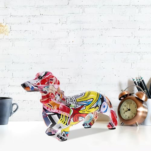 Teckel en résine graffiti, idée déco originale pour offrir - 7