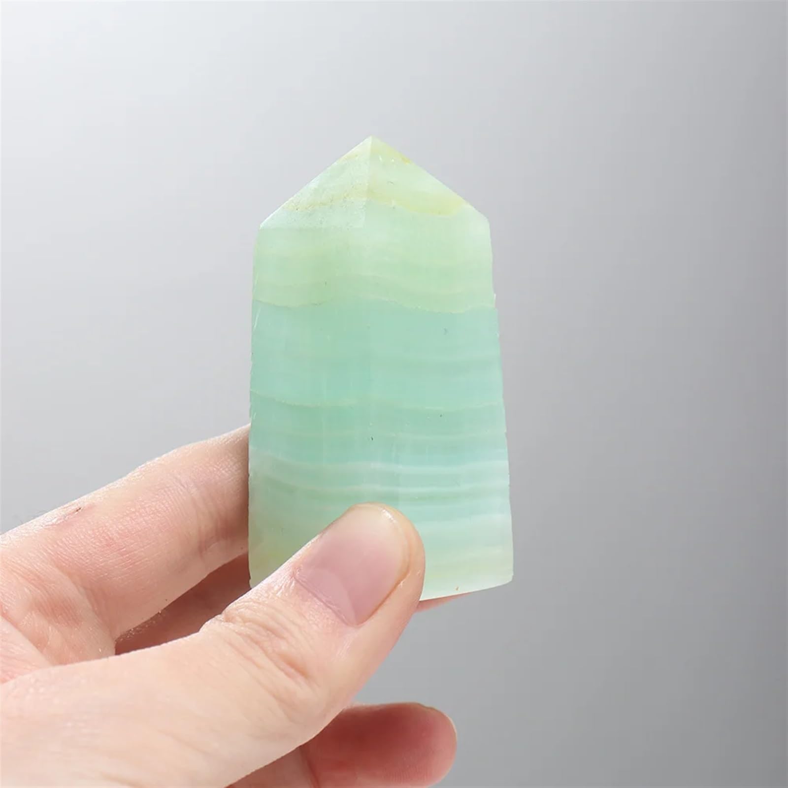 KJEBVHIRS Quartz Point Caribbean Calcite Crystal Tetrahedral Column Wand Gemstones Home Decor Ornaments (Size : 70-100g)