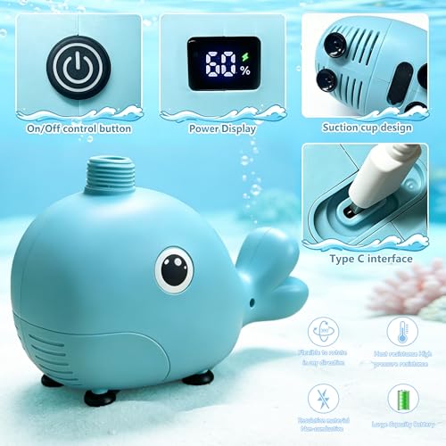 Image of okcool Rechargeable Water Table Pump(Huge Water Output 8L /min),Kids Sand Water Play Pump,Whale-Shaped Design,Suitable for Most Water Table on Market for Maximum Fun in Water Table for Kids