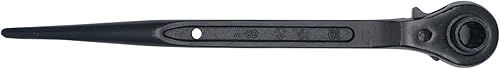 Miniatura 6 de Andamio Ratchet Podger Llave inglesa, llave de trinquete de combinación métrica, llave de liberación rápida, 12 puntos, cola puntiaguda, color negro