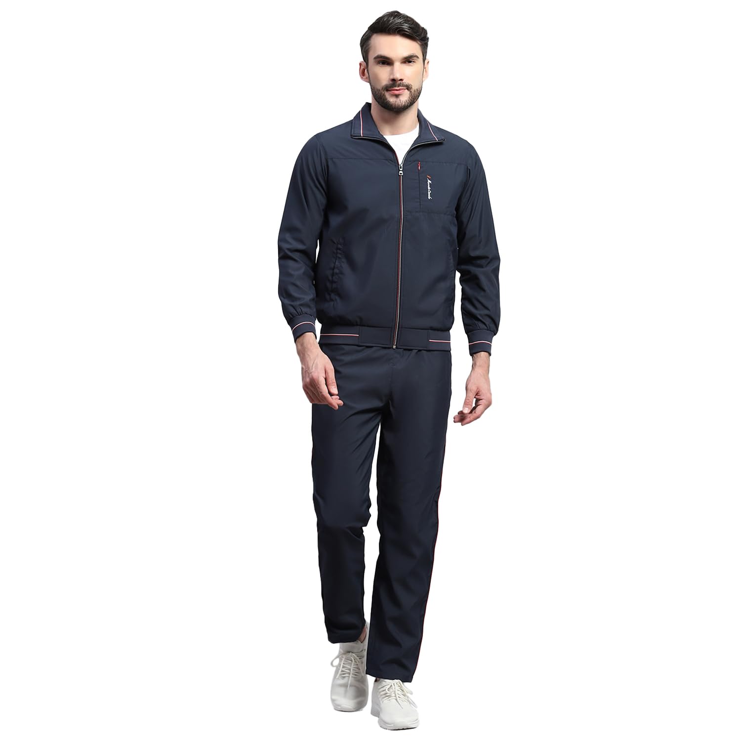 Mens Solid Band Collar Full Sleeve Tracksuit (224066572)-image-43