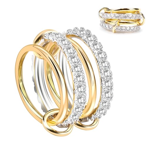 Bagues empilables en or et oxyde de zirconium le cadeau idéal pour elle